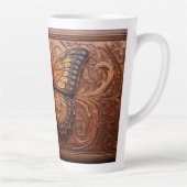 Faux Embossed Wood Butterfly カフェラテマグ (右)