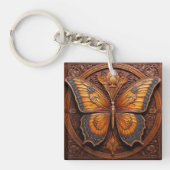 Faux Embossed Wood Butterfly キーホルダー (正面)