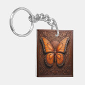 Faux Embossed Wood Butterfly キーホルダー (正面左)