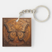 Faux Embossed Wood Butterfly キーホルダー (裏面)