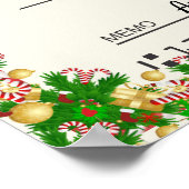 Faux giant charity check Christmas candy cane ポスター (角)