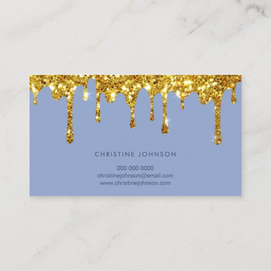 faux glitter bee and flowers Business Card 名刺 (裏面)