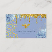 faux glitter bee and flowers Business Card 名刺 (正面)