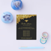 faux glitter bee honeycomb black background チラシ (シングル)