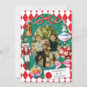 Faux Glitter Christmas Ornaments Card  シーズンカード (正面)