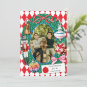 Faux Glitter Christmas Ornaments Card  シーズンカード (スタンド正面)