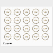 Faux Glitter Crown Return Address Label ラウンドシール (シート)