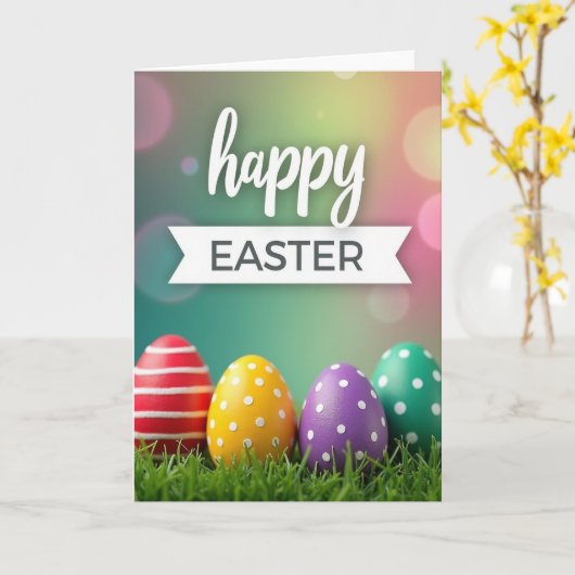 Faux Glitter Easter Joy Card カード (黄色い花)
