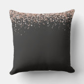 Faux Glitter Pink Black Bridal Shower Personalized クッション (裏面)