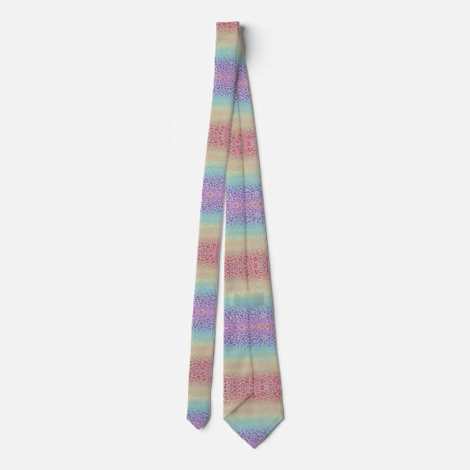 Faux Glitter Rainbow Leopard Print Neck Tie ネクタイ (裏面)