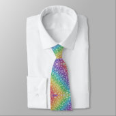 Faux Glitter Rainbow Leopard Print Neck Tie ネクタイ (タイ)
