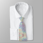 Faux Glitter Rainbow Leopard Print Neck Tie ネクタイ (タイ)