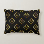 Faux Gold Axis Monogram – Black & Gold アクセントクッション (裏面)