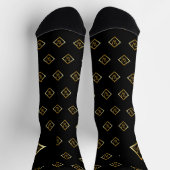 Faux Gold Axis Monogram – Black & Gold ソックス (上部)