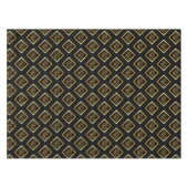 Faux Gold Axis Monogram – Black & Gold テーブルクロス (正面(横))