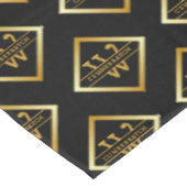 Faux Gold Axis Monogram – Black & Gold テーブルクロス (アングル)