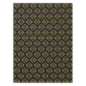 Faux Gold Axis Monogram – Black & Gold テーブルクロス (正面)