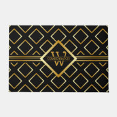 Faux Gold Axis Monogram – Black & Gold ドアマット (正面)