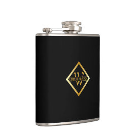 Faux Gold Axis Monogram – Black & Gold フラスク