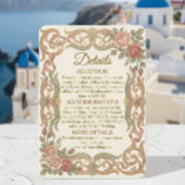 Faux Gold Baroque Scrollwork Blush Floral エンクロージャーカード