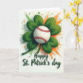 Faux Gold Baseball Luck Card カード (黄色い花)