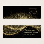 Faux Gold black Glitter logo Earring Display Card (正面&裏面)
