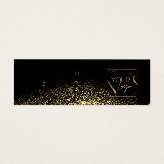 Faux Gold black Glitter logo Earring Display Card (正面)