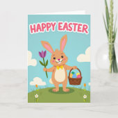 Faux Gold Bunny Springtime Card カード (正面)