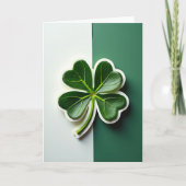 Faux Gold Clover Good Luck Card カード (正面)
