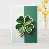 Faux Gold Clover Good Luck Card カード (黄色い花)