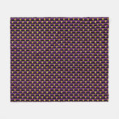 Faux Gold Crowns Purple Black Stripes Mardi Gras フリースブランケット (正面(横))