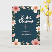 Faux Gold Easter Blessings Card カード (黄色い花)