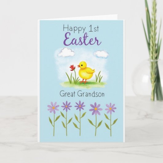 Faux Gold Easter Great Grandson Card カード (正面)