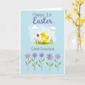 Faux Gold Easter Great Grandson Card カード (黄色い花)