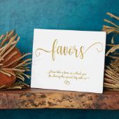 Faux Gold Favors Wedding sign Tabletop Plaque フォトプラーク (側面)