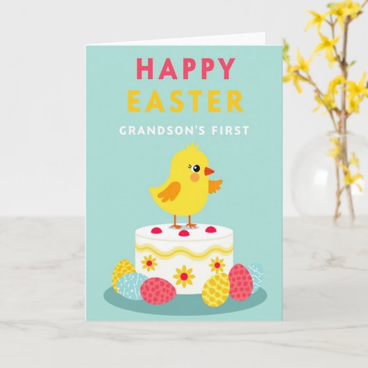 Faux Gold First Easter Card カード (黄色い花)
