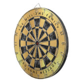 Faux Gold Foil Black Marble Custom Name & Message ダーツボード (正面右)