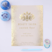 FAUX gold foil lotus flower beauty salon チラシ (シングル)