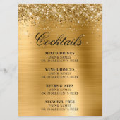 Faux Gold Glitter and Foil Cocktails Bar メニュー (正面)