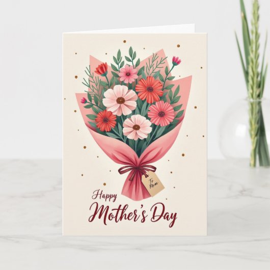 Faux Gold Glitter Mom Card カード (正面)