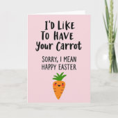 Faux Gold Happy Easter Carrot Card カード (正面)