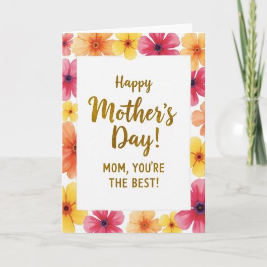Faux Gold Happy Mothers Day Card カード (正面)