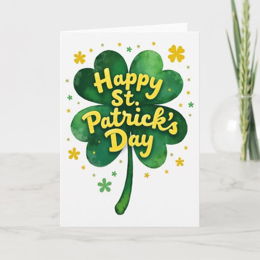 Faux Gold Happy St Patricks Day Card カード (正面)