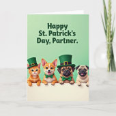 Faux Gold Holiday Pets Card カード (正面)