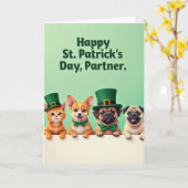 Faux Gold Holiday Pets Card カード (黄色い花)