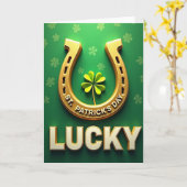 Faux Gold Lucky St Patricks Card カード (黄色い花)