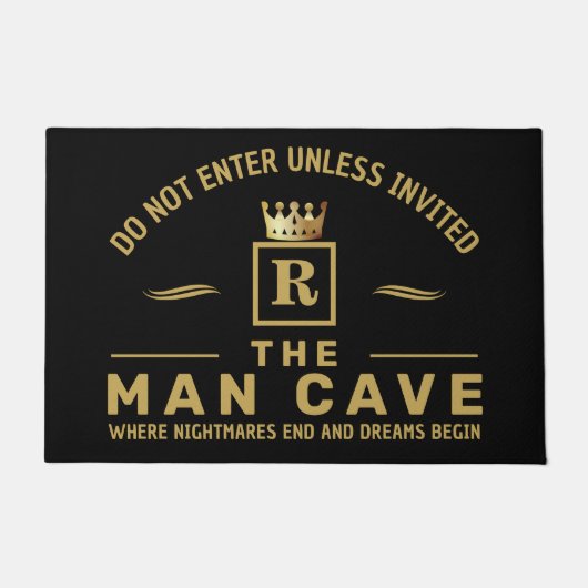 FAUX GOLD Man Cave ドアマット (正面)