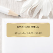 Faux Gold Modern Template Elegant Return Address ラベル (インサイチュ)