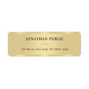 Faux Gold Modern Template Elegant Return Address ラベル