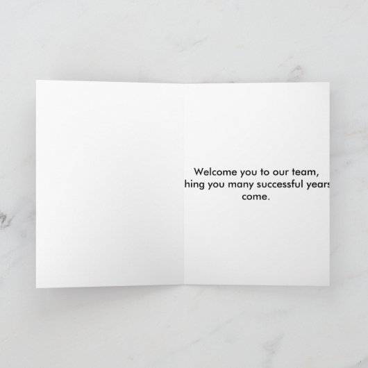 Faux Gold New Employee Welcome Card カード (内部)